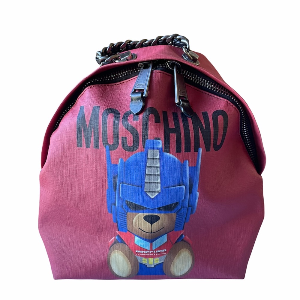 MOSCHINO Transformers Red Polyurethane Backpack
